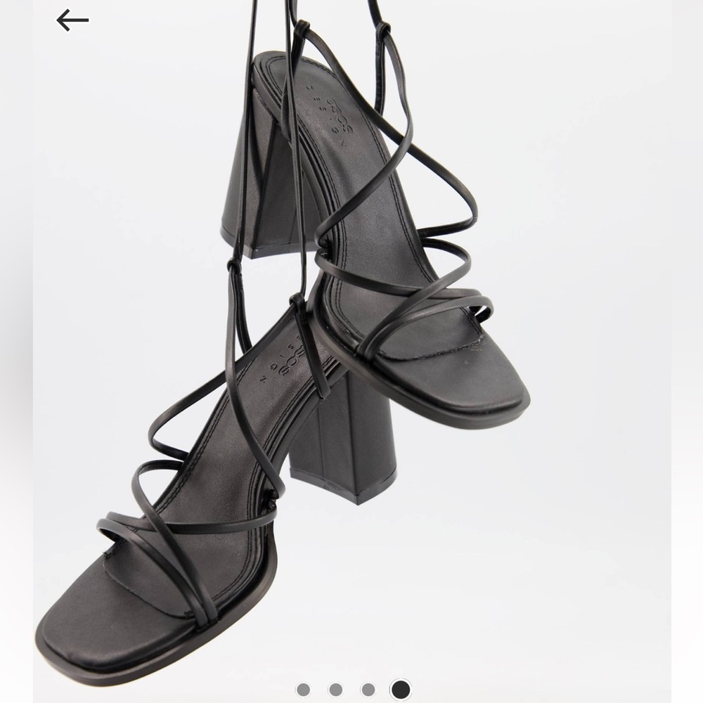Wide fit lace up chunky heel
